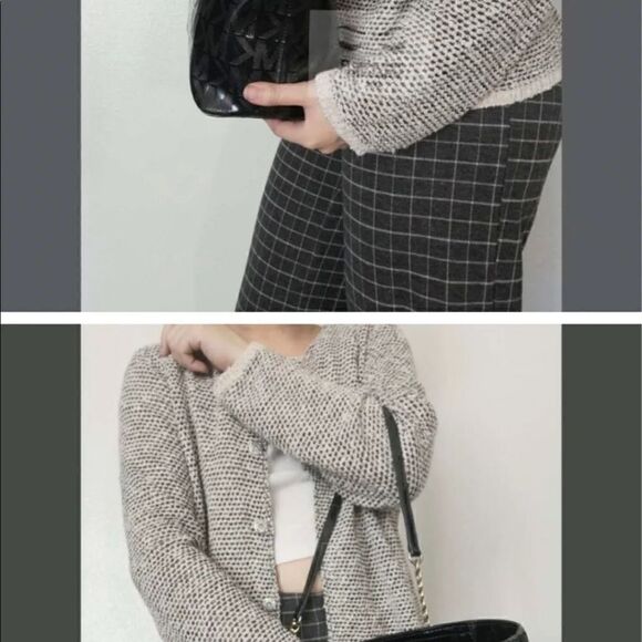 Mk michael Kors black patent leather signature jet set logo tote bag purse bag - Picture 9 of 10